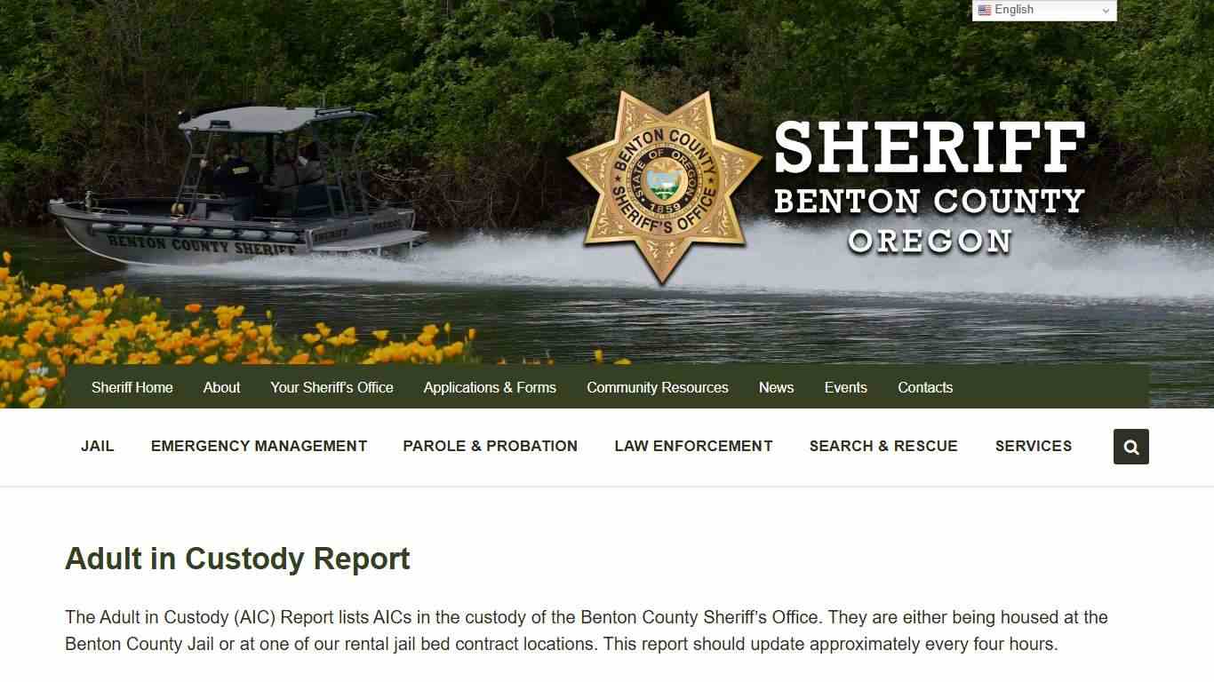 Adult in Custody Roster - Benton County Sheriff's Office, Oregon